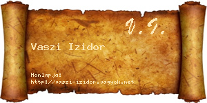 Vaszi Izidor névjegykártya